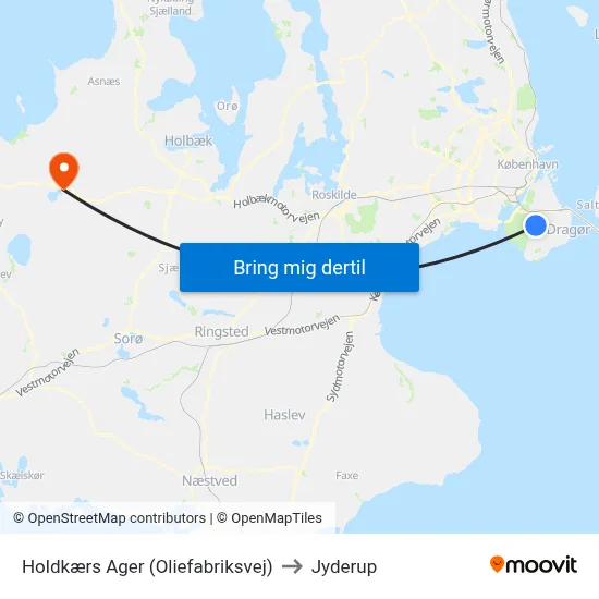 Holdkærs Ager (Oliefabriksvej) to Jyderup map