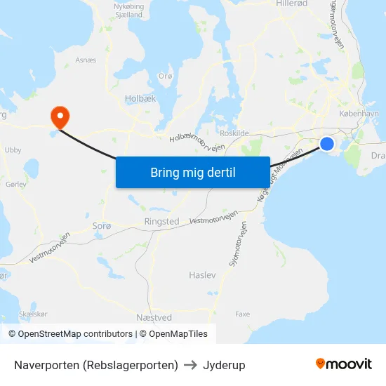 Naverporten (Rebslagerporten) to Jyderup map