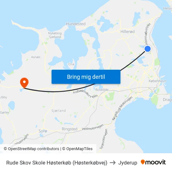 Rude Skov Skole Høsterkøb (Høsterkøbvej) to Jyderup map