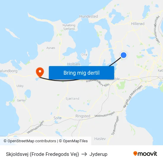 Skjoldsvej (Frode Fredegods Vej) to Jyderup map