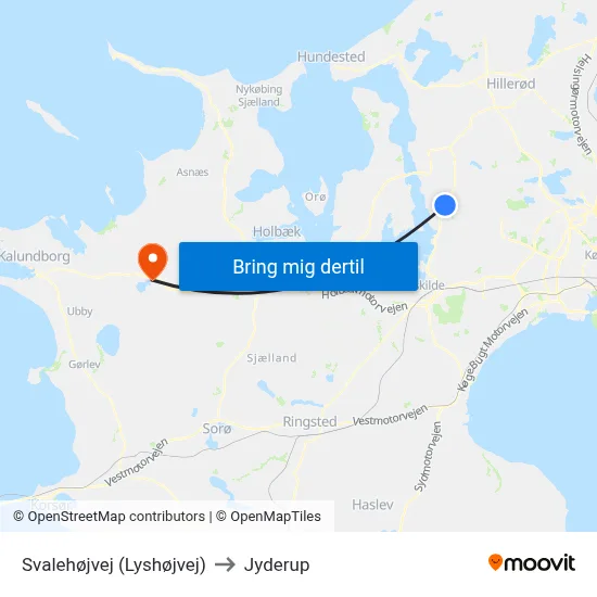 Svalehøjvej (Lyshøjvej) to Jyderup map
