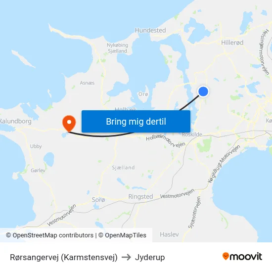 Rørsangervej (Karmstensvej) to Jyderup map