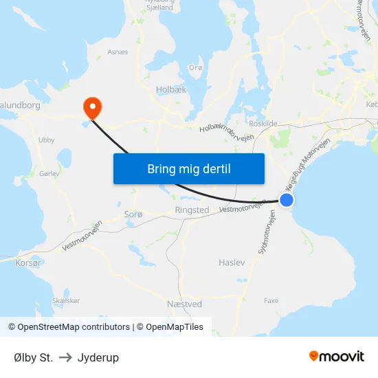 Ølby St. to Jyderup map