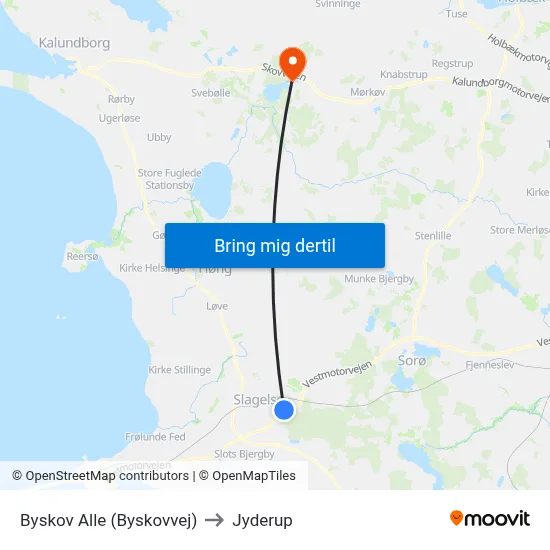 Byskov Alle (Byskovvej) to Jyderup map