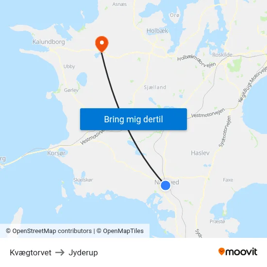 Kvægtorvet to Jyderup map