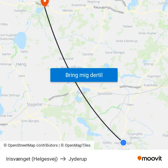 Irisvænget (Helgesvej) to Jyderup map