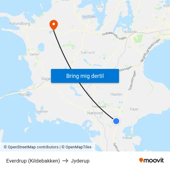 Everdrup (Kildebakken) to Jyderup map