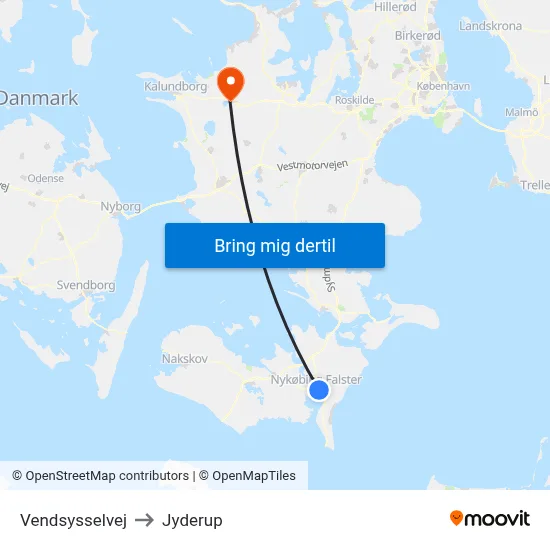 Vendsysselvej to Jyderup map