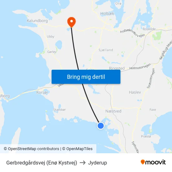 Gerbredgårdsvej (Enø Kystvej) to Jyderup map