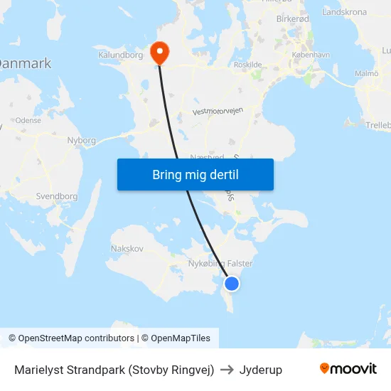 Marielyst Strandpark (Stovby Ringvej) to Jyderup map