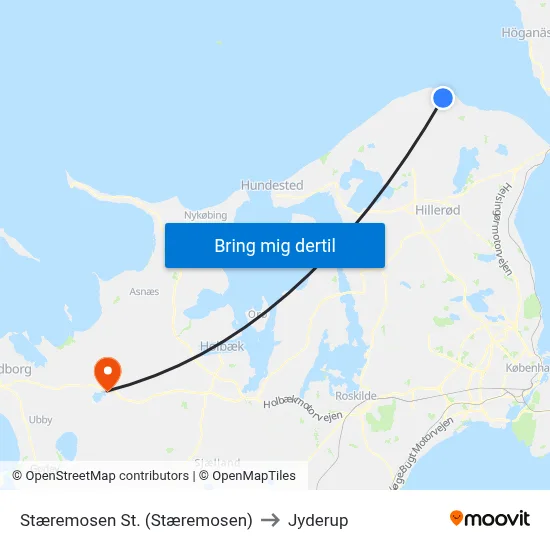 Stæremosen St. (Stæremosen) to Jyderup map