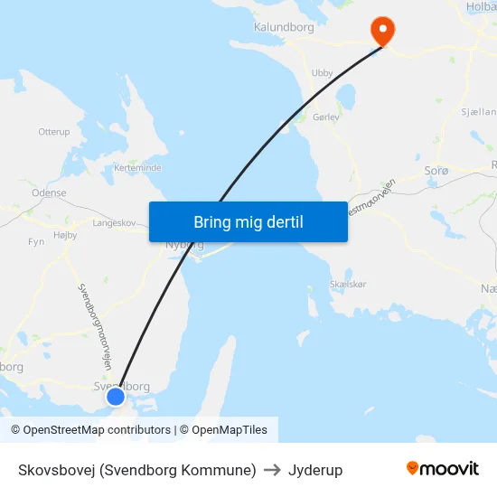 Skovsbovej (Svendborg Kommune) to Jyderup map