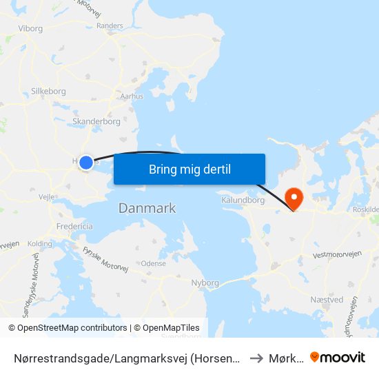 Nørrestrandsgade/Langmarksvej (Horsens Kom) to Mørkøv map