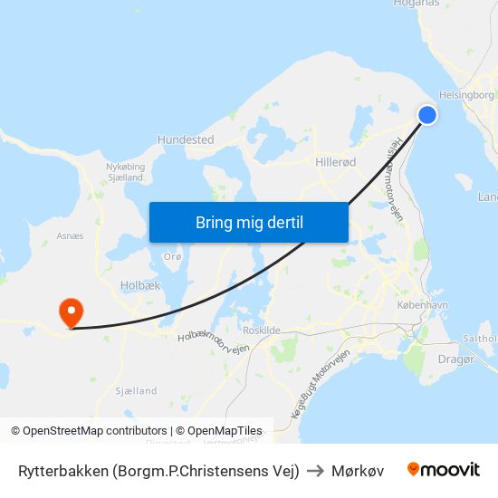 Rytterbakken (Borgm.P.Christensens Vej) to Mørkøv map