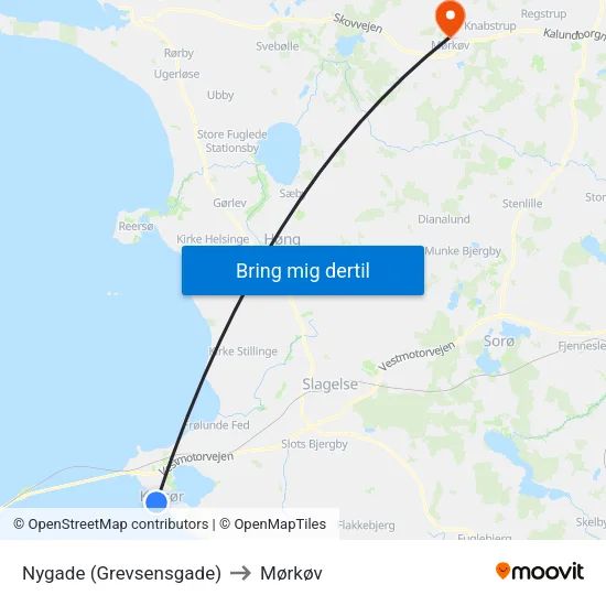 Nygade (Grevsensgade) to Mørkøv map