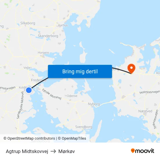 Agtrup Midtskovvej to Mørkøv map