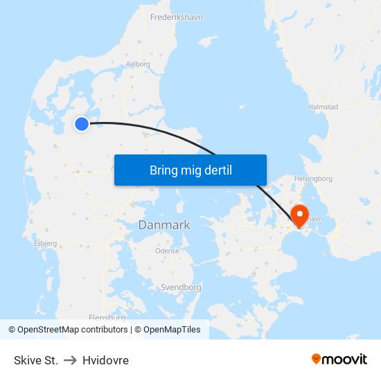 Skive St. to Hvidovre map