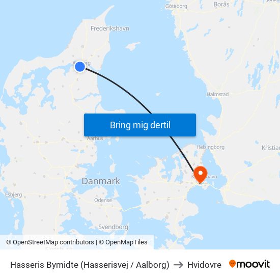 Hasseris Bymidte (Hasserisvej / Aalborg) to Hvidovre map