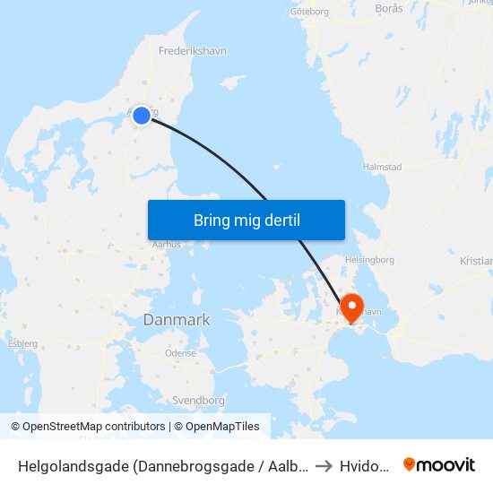 Helgolandsgade (Dannebrogsgade / Aalborg) to Hvidovre map