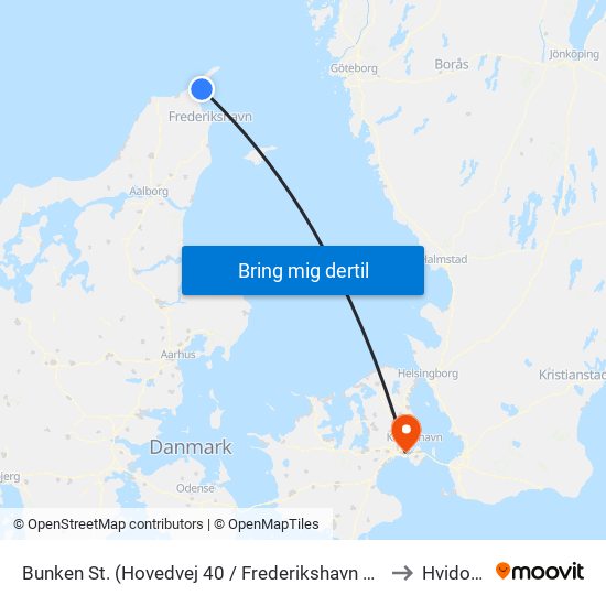 Bunken St. (Hovedvej 40 / Frederikshavn Komm.) to Hvidovre map