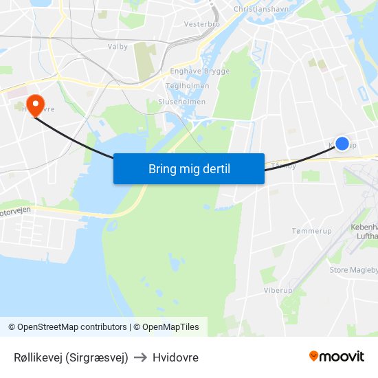 Røllikevej (Sirgræsvej) to Hvidovre map