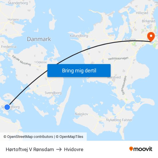 Hørtoftvej V Rønsdam to Hvidovre map