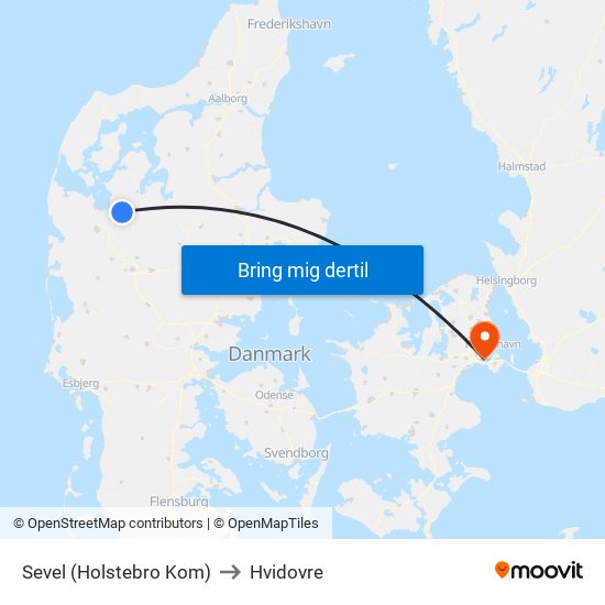 Sevel (Holstebro Kom) to Hvidovre map