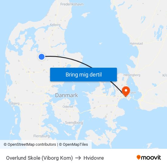 Overlund Skole (Viborg Kom) to Hvidovre map