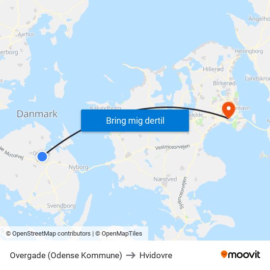 Overgade (Odense Kommune) to Hvidovre map