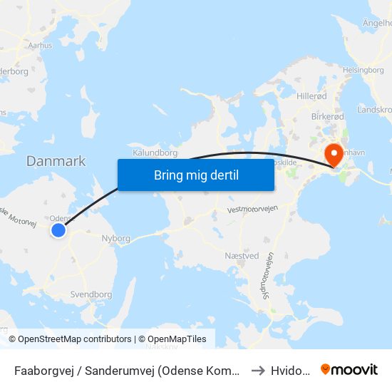 Faaborgvej / Sanderumvej (Odense Kommune) to Hvidovre map