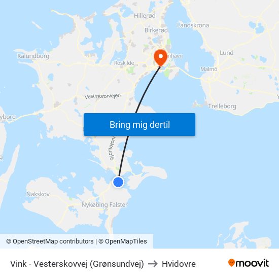 Vink - Vesterskovvej (Grønsundvej) to Hvidovre map