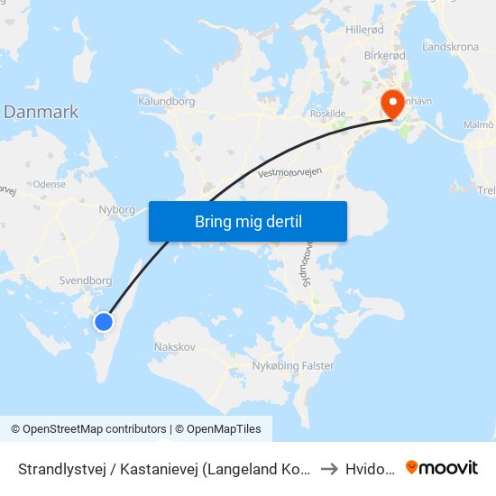 Strandlystvej / Kastanievej (Langeland Kommune) to Hvidovre map