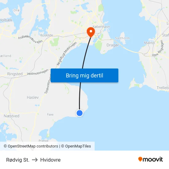 Rødvig St. to Hvidovre map