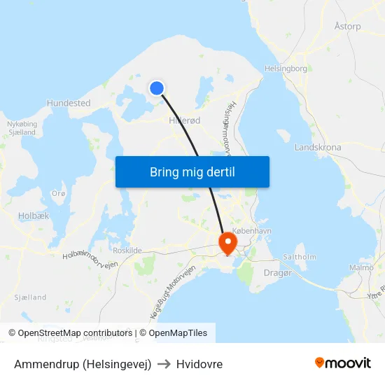 Ammendrup (Helsingevej) to Hvidovre map
