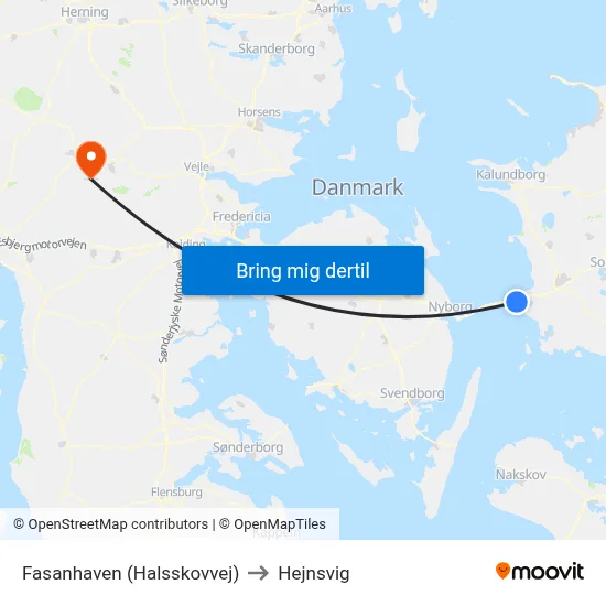 Fasanhaven (Halsskovvej) to Hejnsvig map