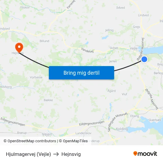 Hjulmagervej (Vejle) to Hejnsvig map