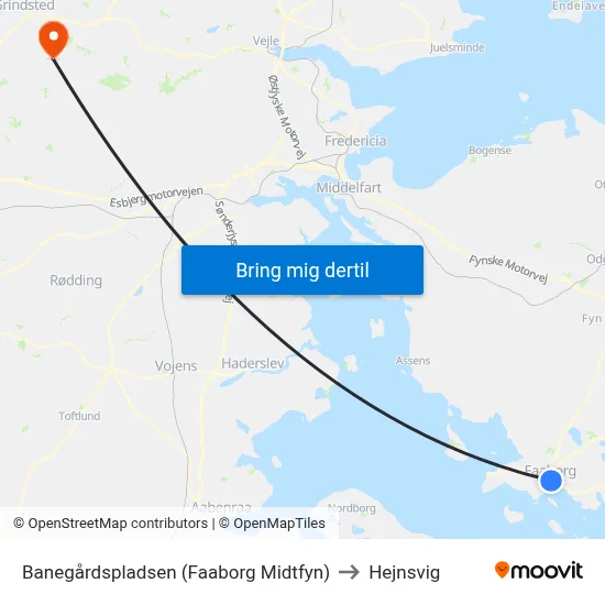 Banegårdspladsen (Faaborg Midtfyn) to Hejnsvig map