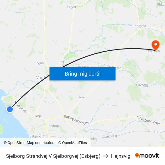 Sjelborg Strandvej V Sjelborgvej (Esbjerg) to Hejnsvig map