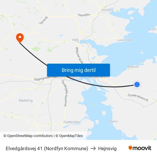 Elvedgårdsvej 41 (Nordfyn Kommune) to Hejnsvig map
