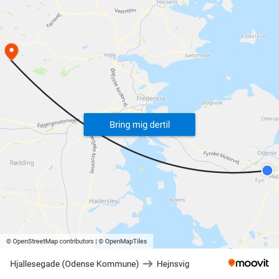 Hjallesegade (Odense Kommune) to Hejnsvig map