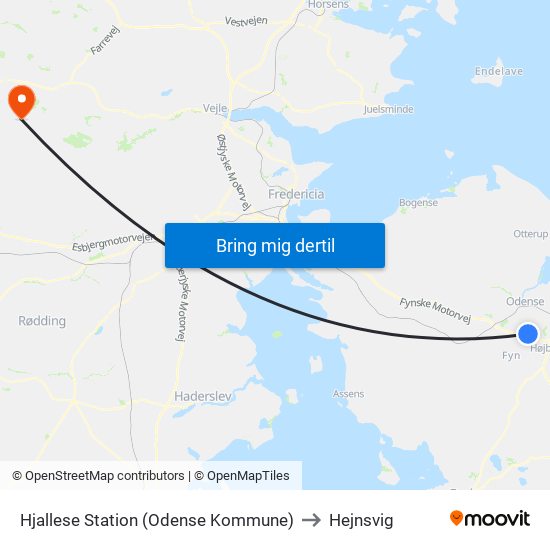 Hjallese Station (Odense Kommune) to Hejnsvig map