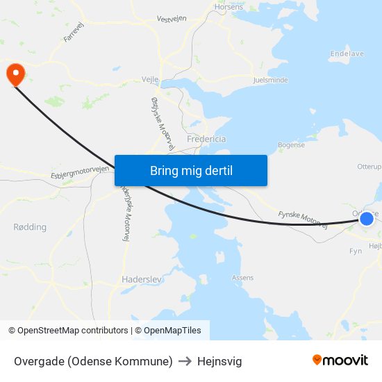 Overgade (Odense Kommune) to Hejnsvig map