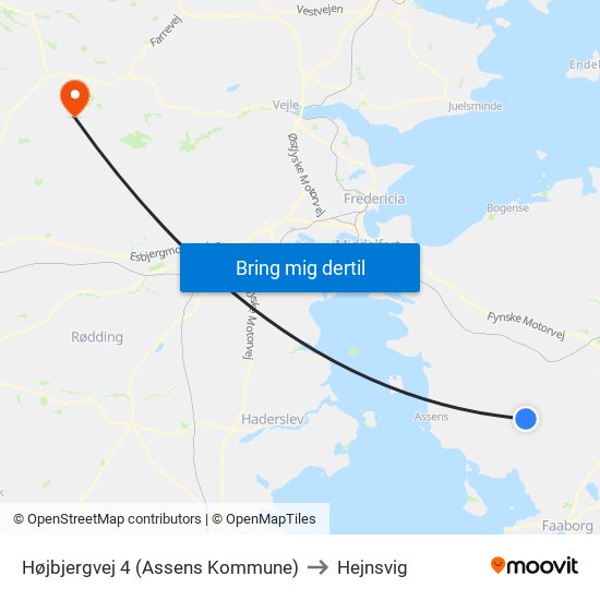 Højbjergvej 4 (Assens Kommune) to Hejnsvig map