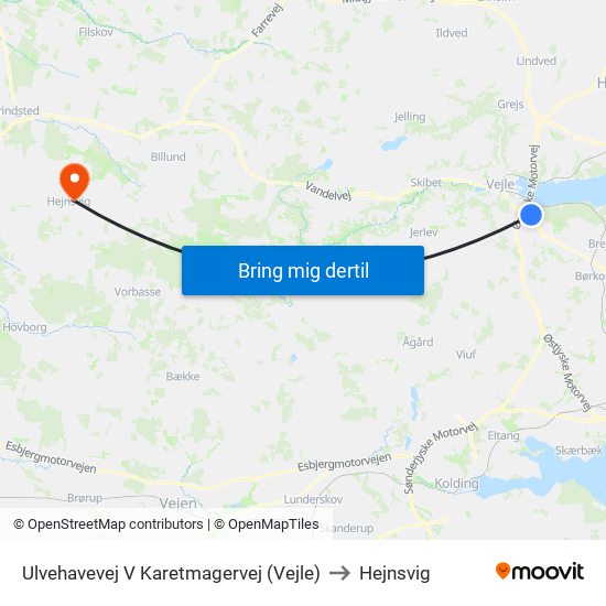 Ulvehavevej V Karetmagervej (Vejle) to Hejnsvig map