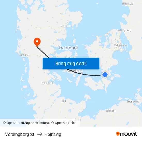 Vordingborg St. to Hejnsvig map