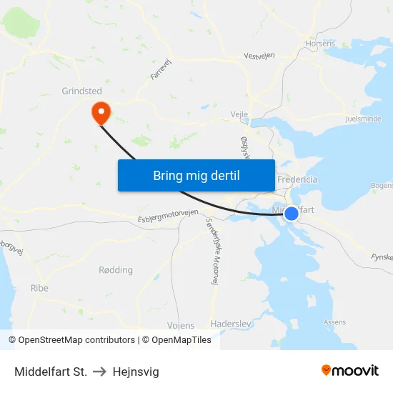 Middelfart St. to Hejnsvig map