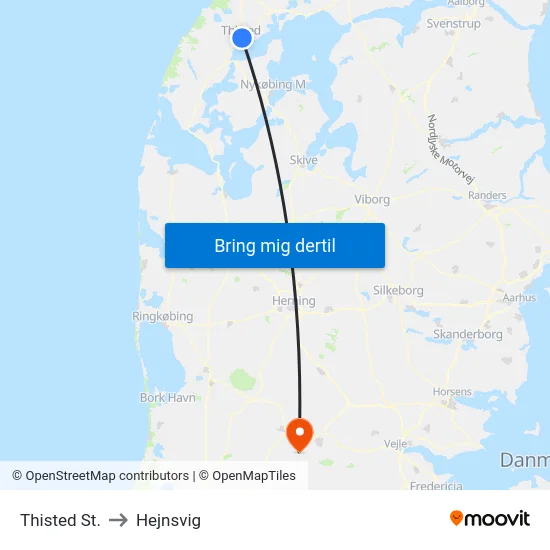 Thisted St. to Hejnsvig map