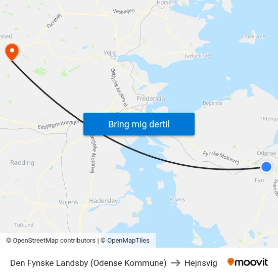 Den Fynske Landsby (Odense Kommune) to Hejnsvig map