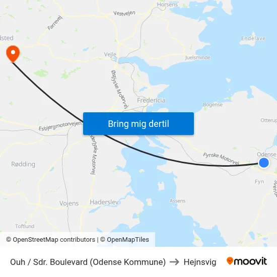 Ouh / Sdr. Boulevard (Odense Kommune) to Hejnsvig map