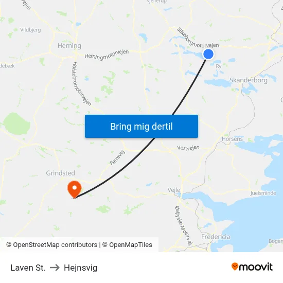 Laven St. to Hejnsvig map